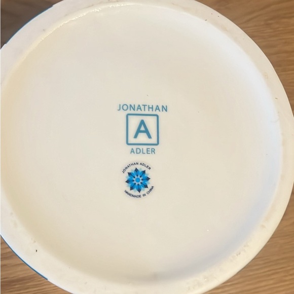 Jonathan Adler Striped Blue and White Jar - Picture 4 of 4